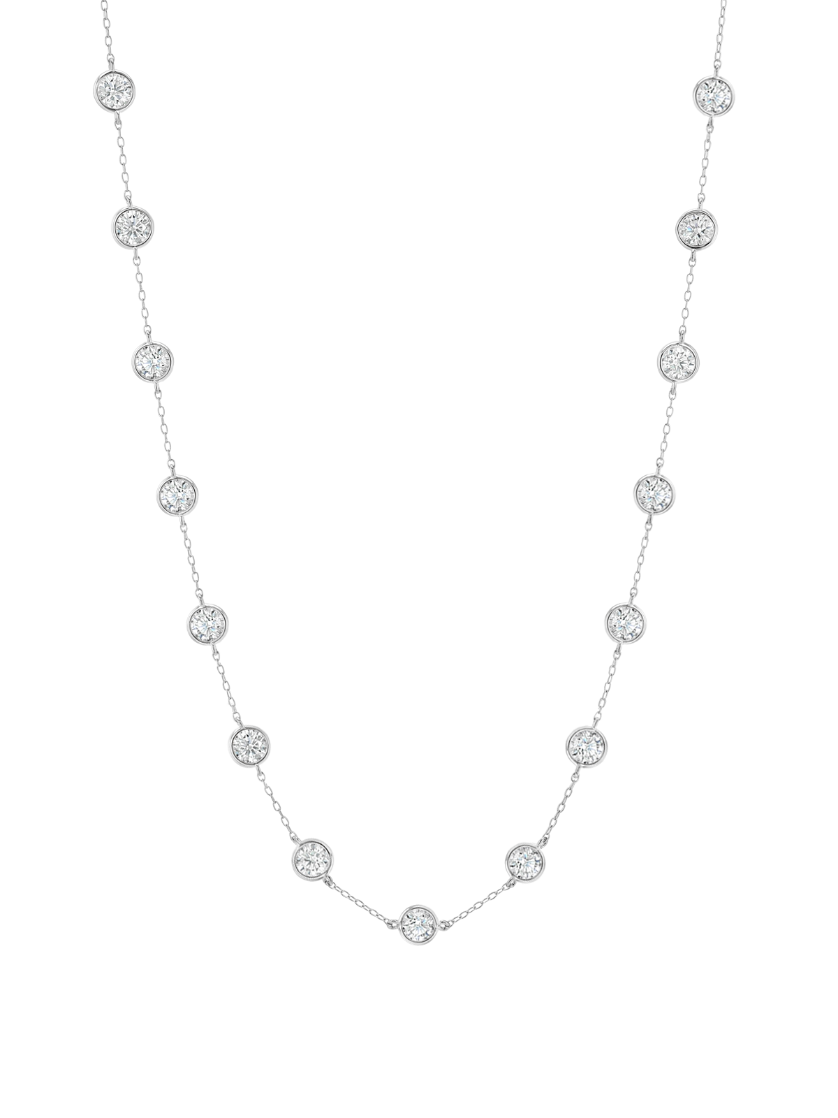 CLEMENCE NECKLACE IN 7.50CTS MOISSANITE, STERLING SILVER