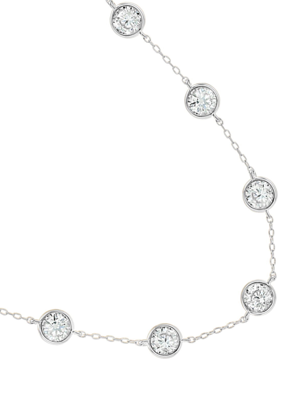 CLEMENCE NECKLACE IN 7.50CTS MOISSANITE, STERLING SILVER