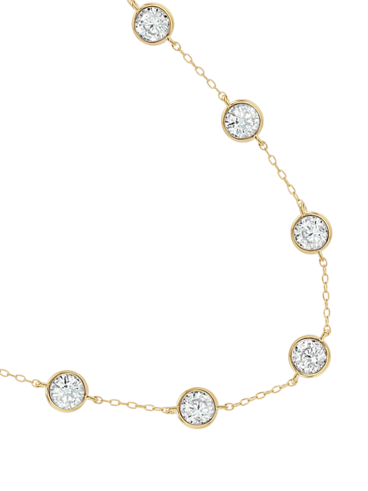 CLEMENCE NECKLACE IN 7.50CTS MOISSANITE, GOLD VERMEIL