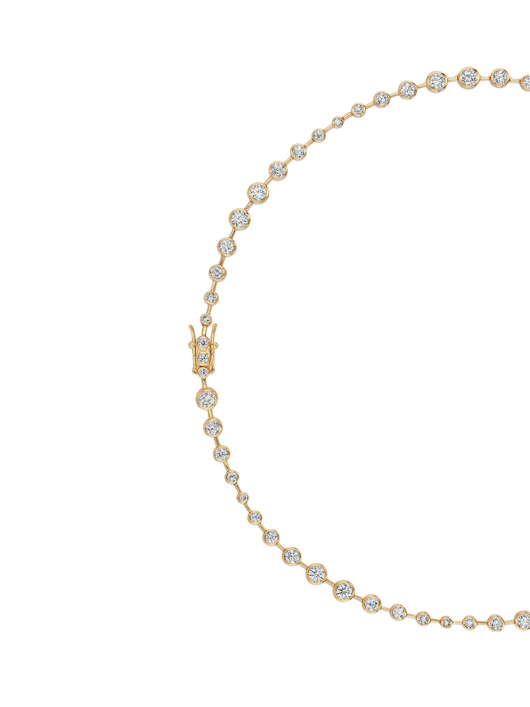 COLETTE BEZEL RIVIÈRE NECKLACE IN MOISSANITE, GOLD VERMEIL