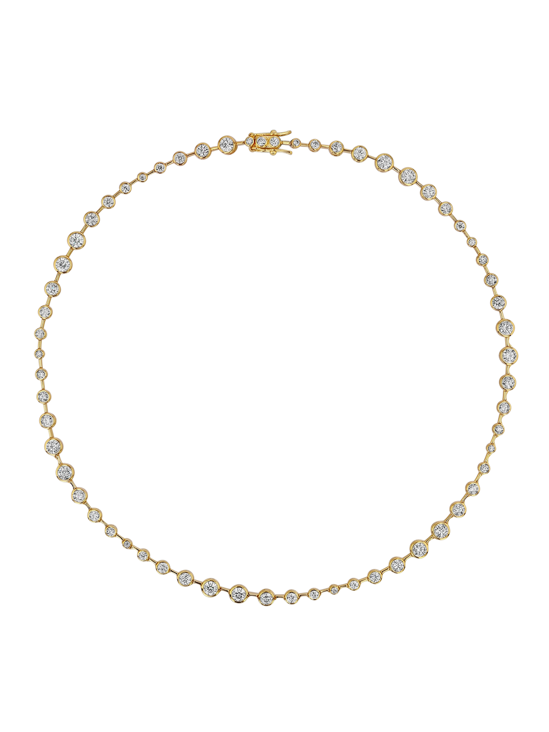 COLETTE BEZEL RIVIÈRE NECKLACE IN MOISSANITE, GOLD VERMEIL