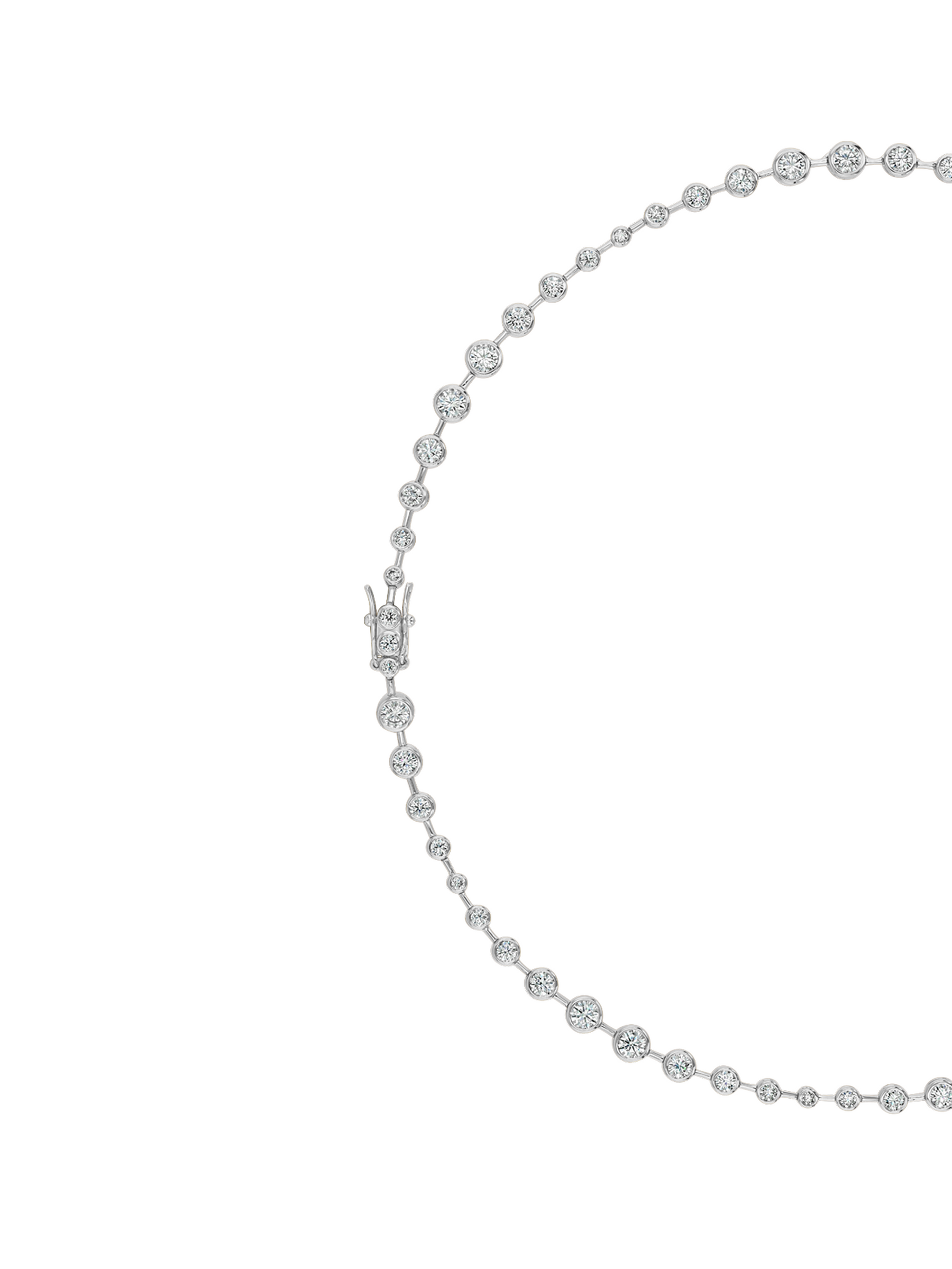 COLETTE BEZEL RIVIÈRE NECKLACE IN MOISSANITE, STERLING SILVER