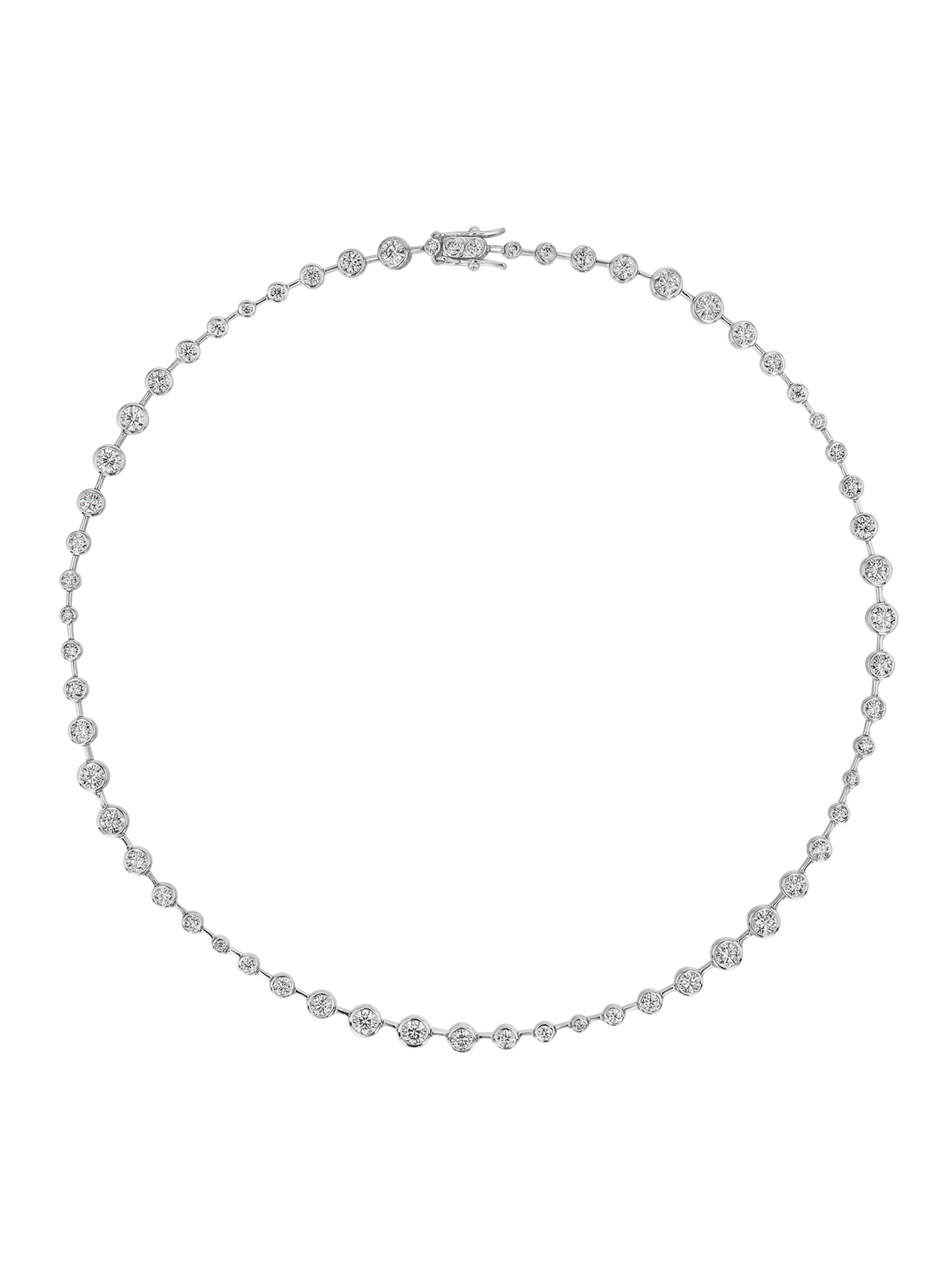 COLETTE BEZEL RIVIÈRE NECKLACE IN MOISSANITE, STERLING SILVER