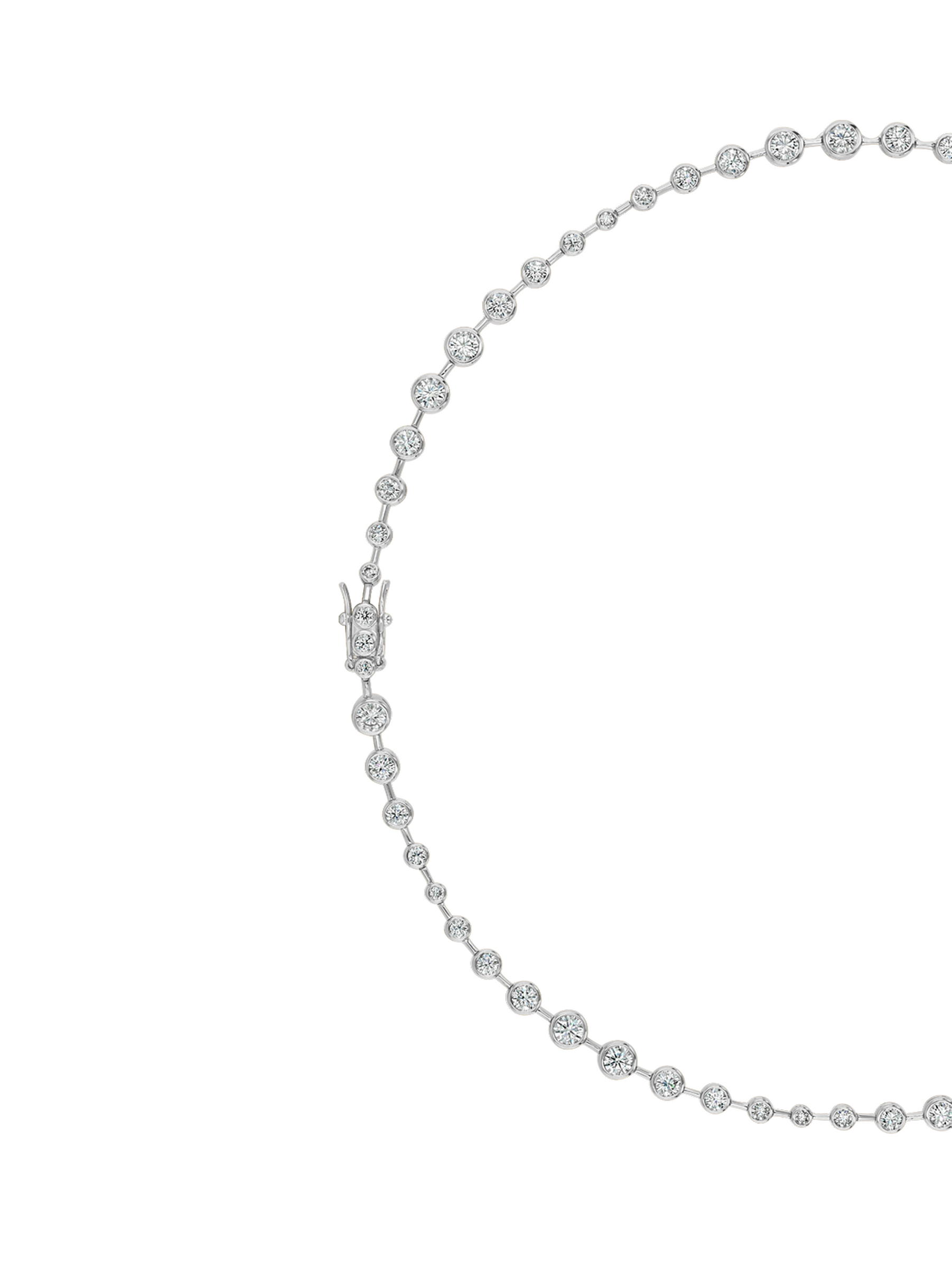 COLETTE BEZEL RIVIÈRE NECKLACE IN MOISSANITE, STERLING SILVER
