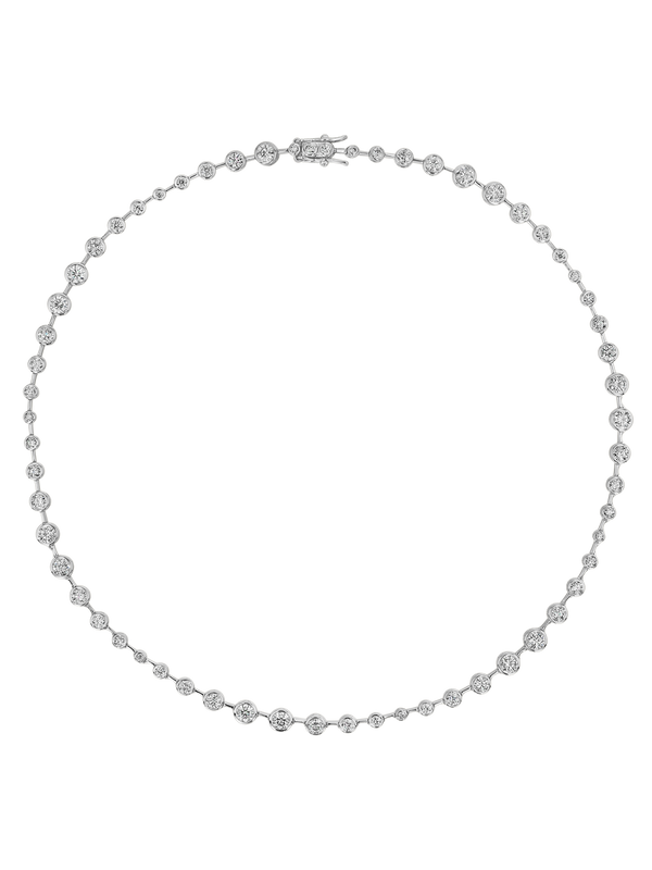 COLETTE BEZEL RIVIÈRE NECKLACE IN MOISSANITE, STERLING SILVER