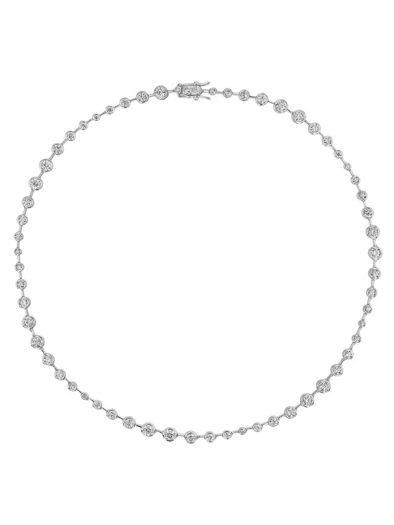 COLETTE BEZEL RIVIÈRE NECKLACE IN MOISSANITE, STERLING SILVER