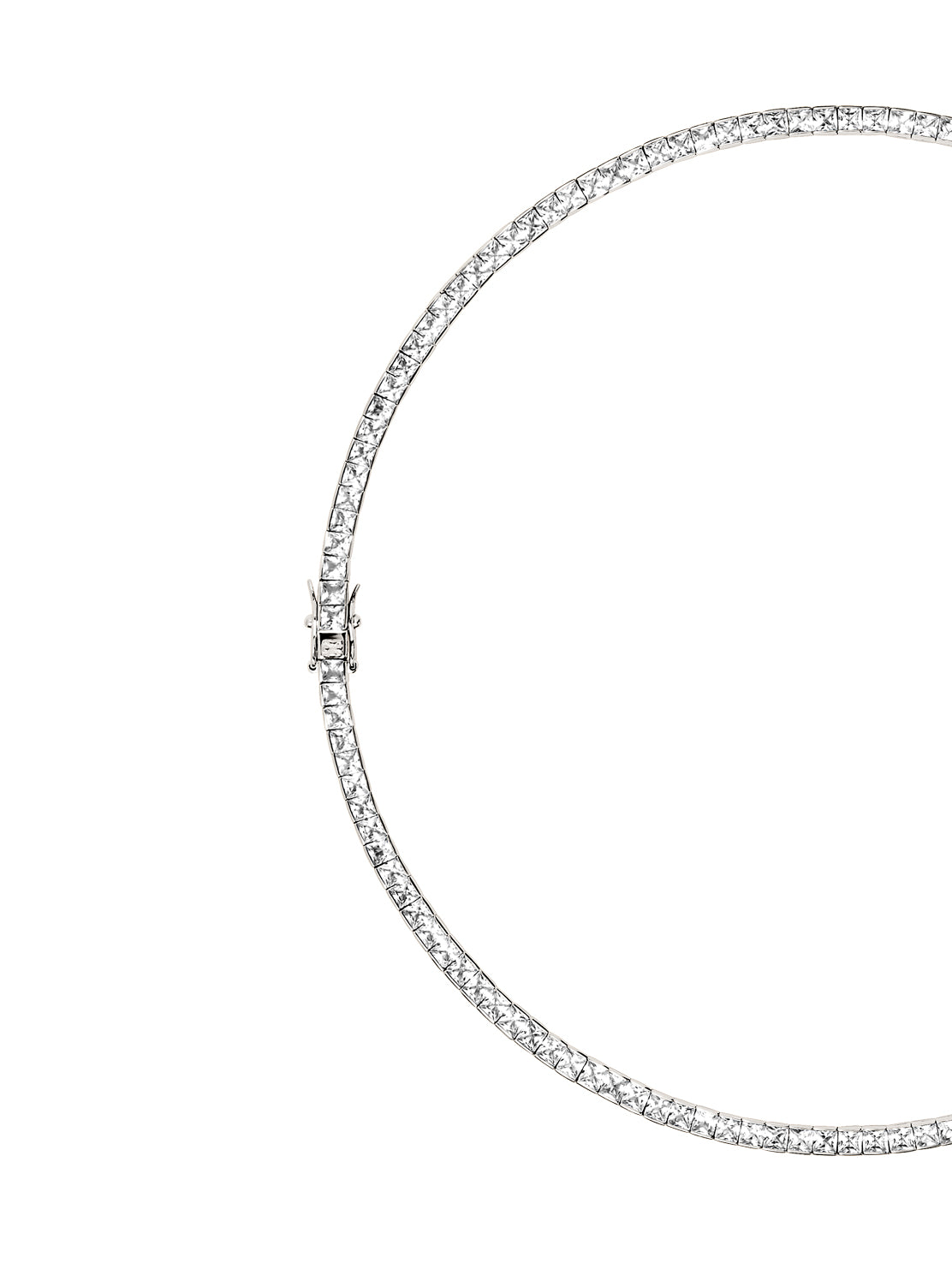 DORSEY PRINCESS-CUT RIVIÈRE NECKLACE IN LAB WHITE SAPPHIRE