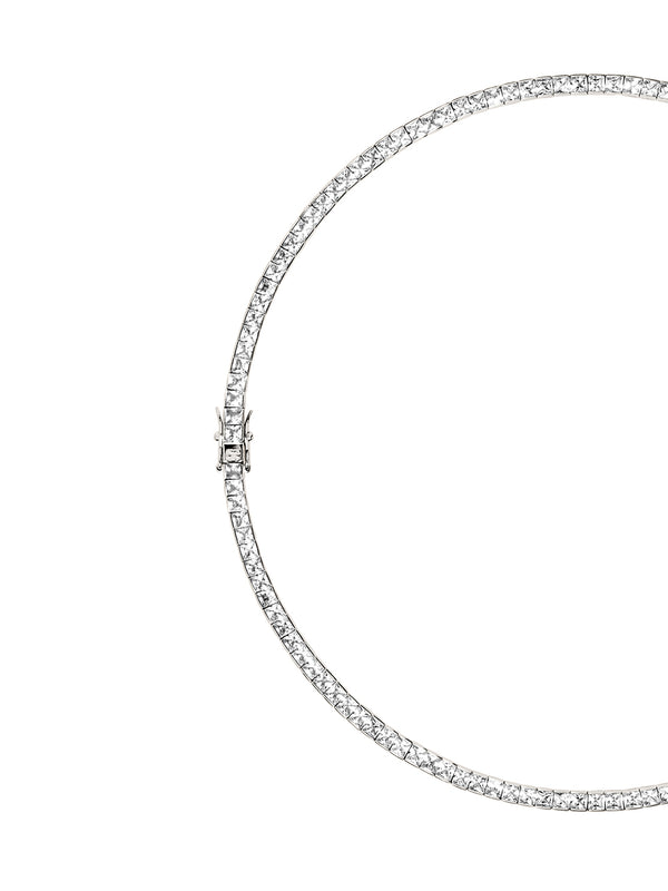 DORSEY PRINCESS-CUT RIVIÈRE NECKLACE IN LAB WHITE SAPPHIRE