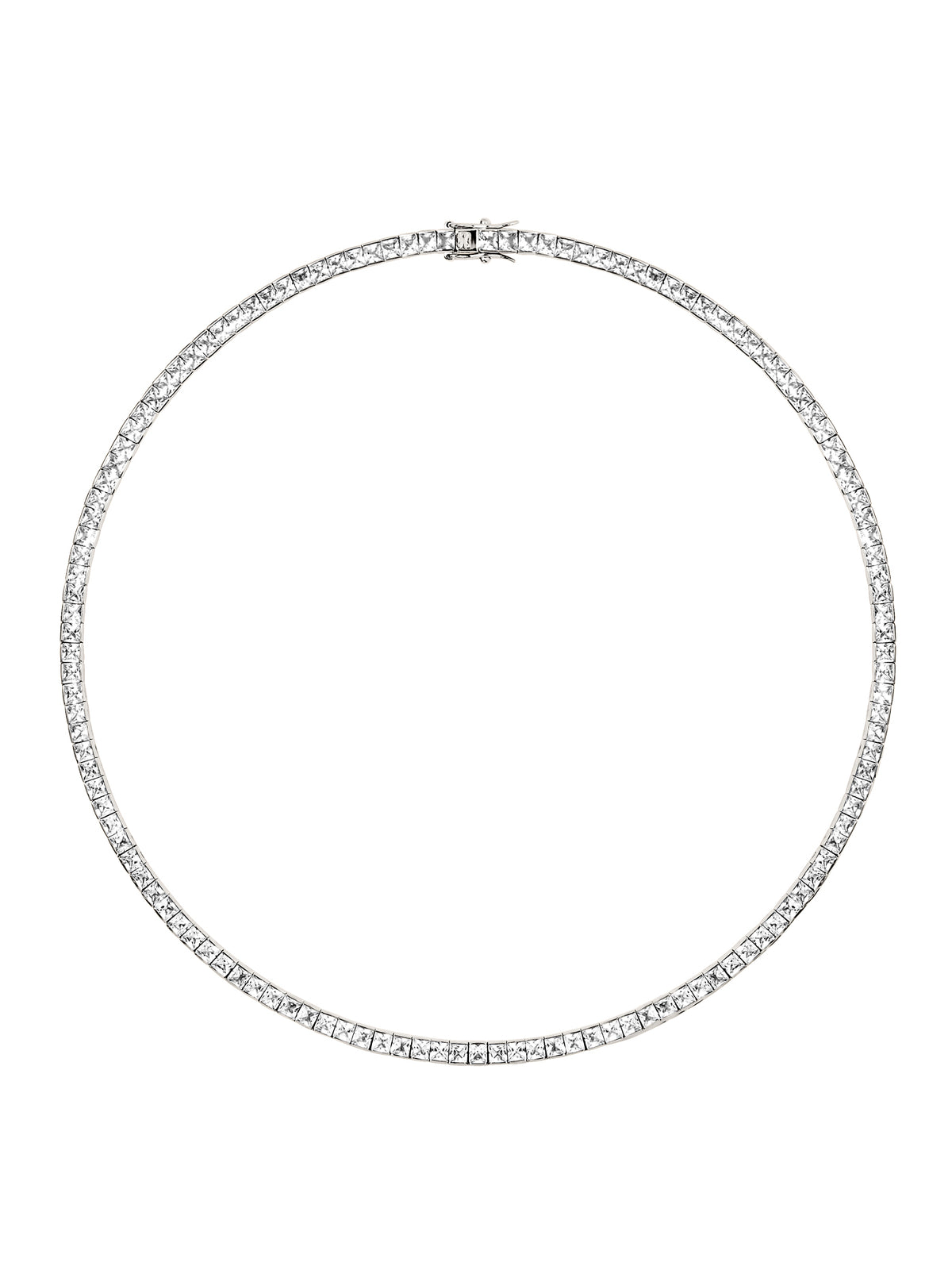 DORSEY PRINCESS-CUT RIVIÈRE NECKLACE IN LAB WHITE SAPPHIRE