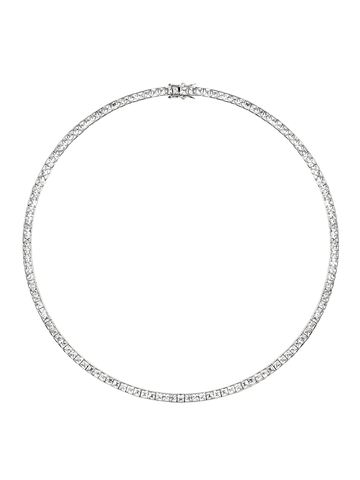 DORSEY PRINCESS-CUT RIVIÈRE NECKLACE IN LAB WHITE SAPPHIRE