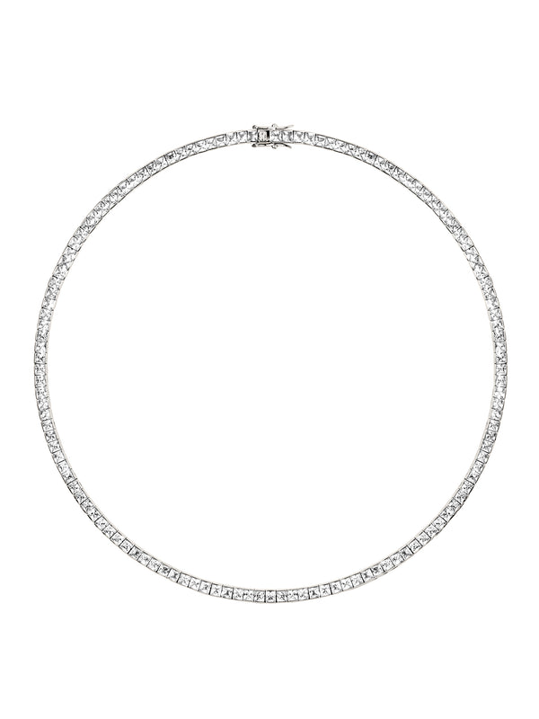 DORSEY PRINCESS-CUT RIVIÈRE NECKLACE IN LAB WHITE SAPPHIRE