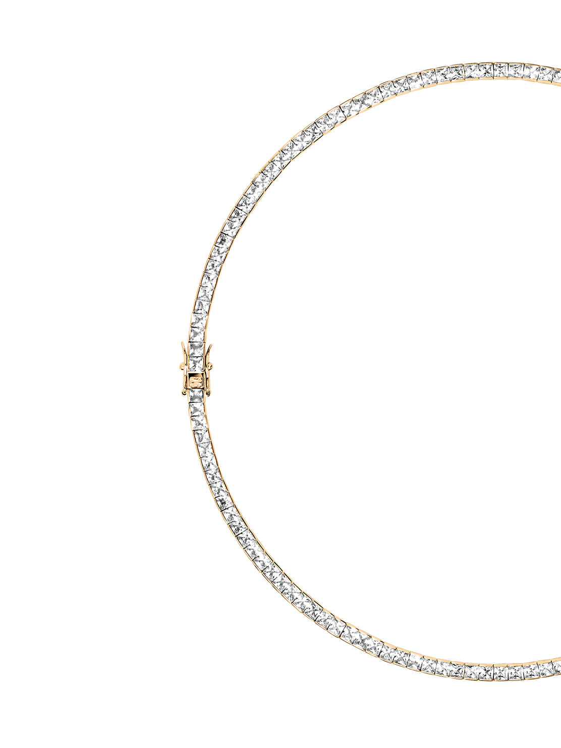 DORSEY PRINCESS-CUT RIVIÈRE NECKLACE IN LAB WHITE SAPPHIRE