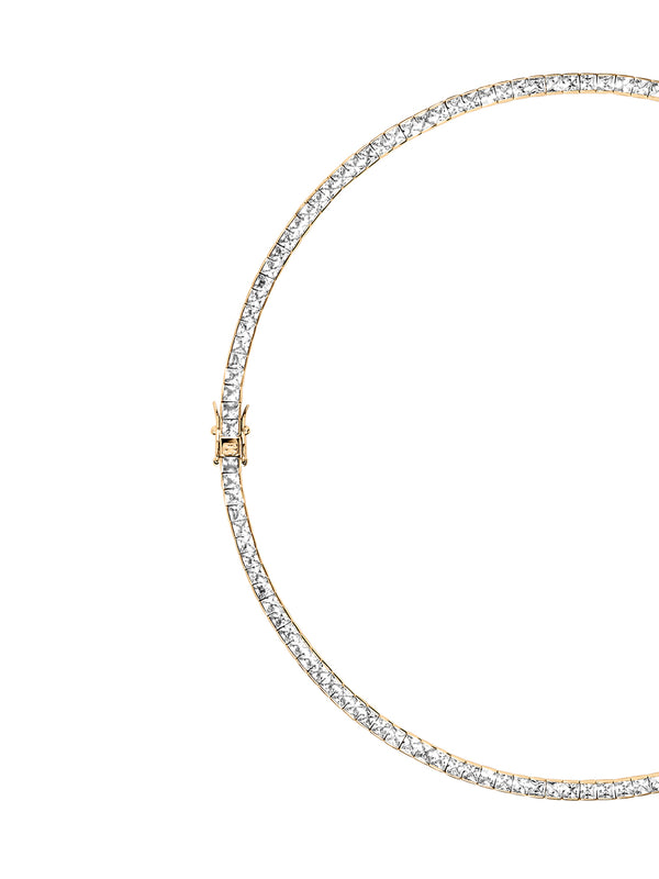 DORSEY PRINCESS-CUT RIVIÈRE NECKLACE IN LAB WHITE SAPPHIRE