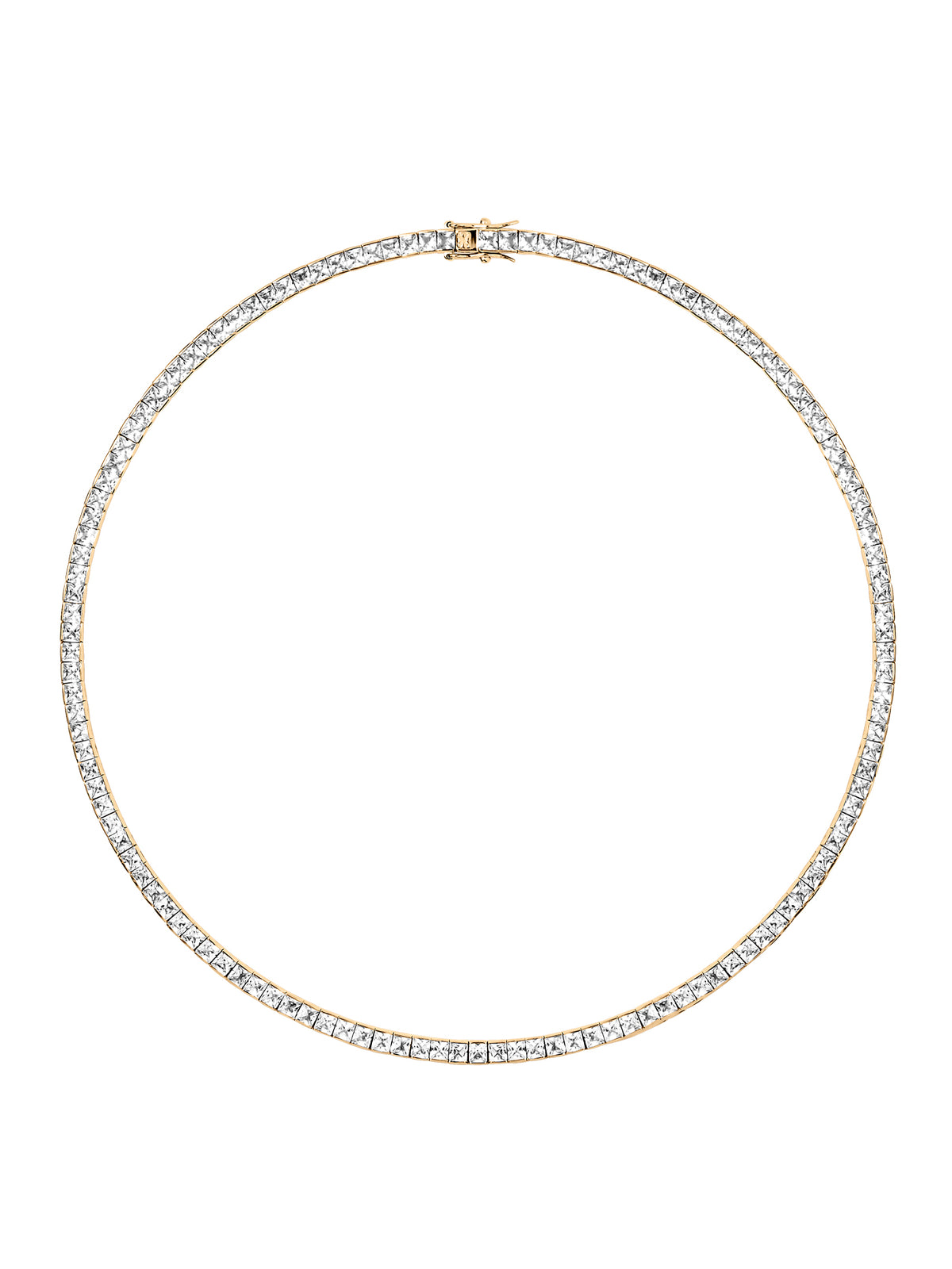 DORSEY PRINCESS-CUT RIVIÈRE NECKLACE IN LAB WHITE SAPPHIRE