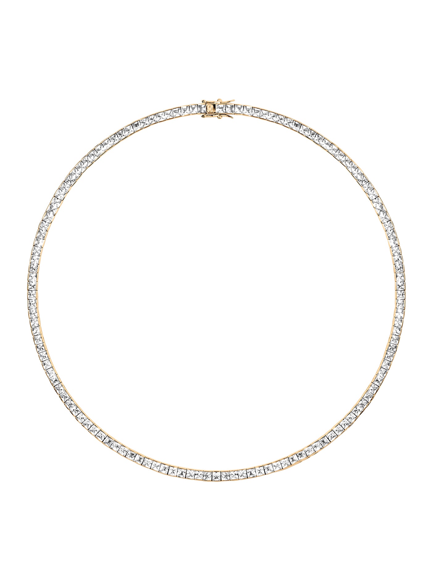 DORSEY PRINCESS-CUT RIVIÈRE NECKLACE IN LAB WHITE SAPPHIRE