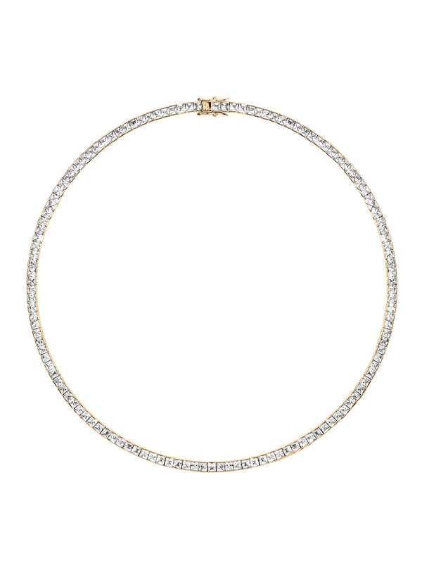 DORSEY PRINCESS-CUT RIVIÈRE NECKLACE IN LAB WHITE SAPPHIRE