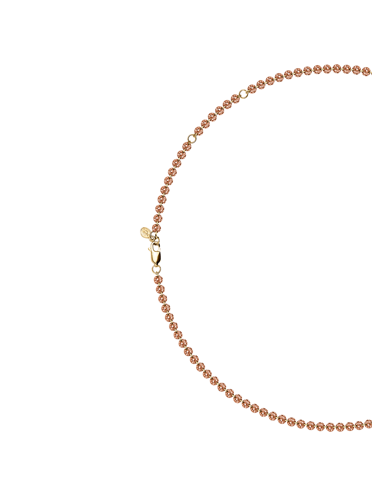 FLOATING ETERNITY NECKLACE IN 3.5MM NANO MORGANITE, 18K GOLD VERMEIL