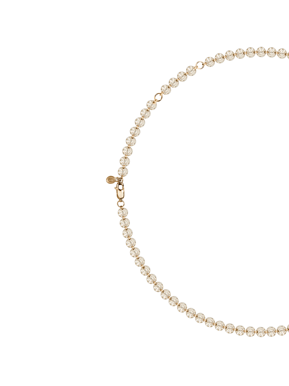 FLOATING ETERNITY NECKLACE IN 5MM HONEY MOISSANITE, 18K GOLD VERMEIL