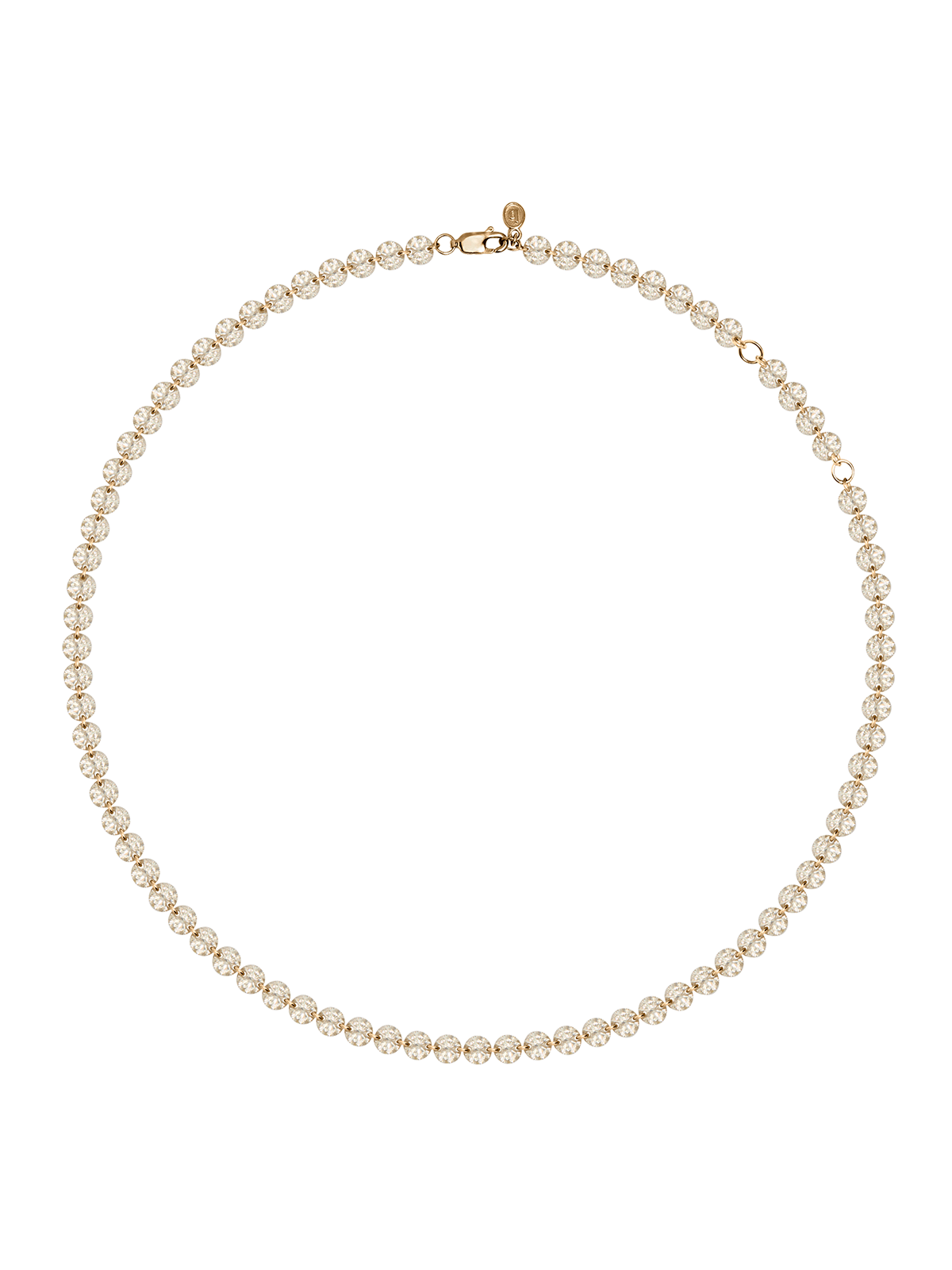 FLOATING ETERNITY NECKLACE IN 5MM HONEY MOISSANITE, 18K GOLD VERMEIL