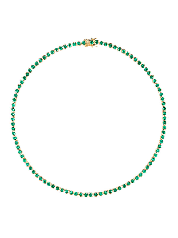 JAMES BEZEL, 3MM NANO CRYSTAL EMERALD GOLD RIVIÈRE NECKLACE