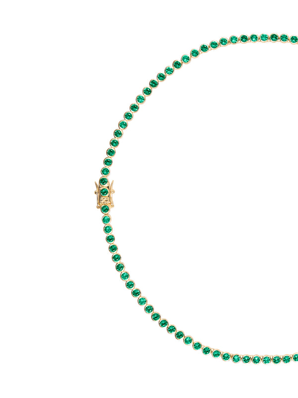 JAMES BEZEL, 3MM NANO CRYSTAL EMERALD GOLD RIVIÈRE NECKLACE