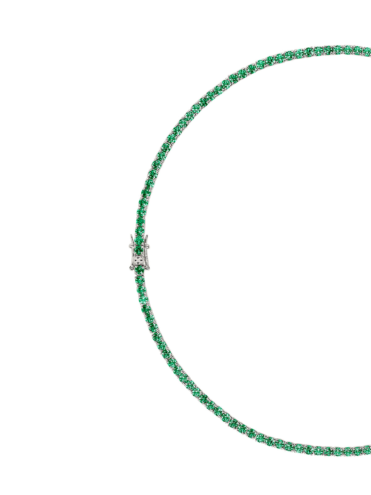 MOSS RIVIÈRE NECKLACE IN 3MM LAB EMERALD