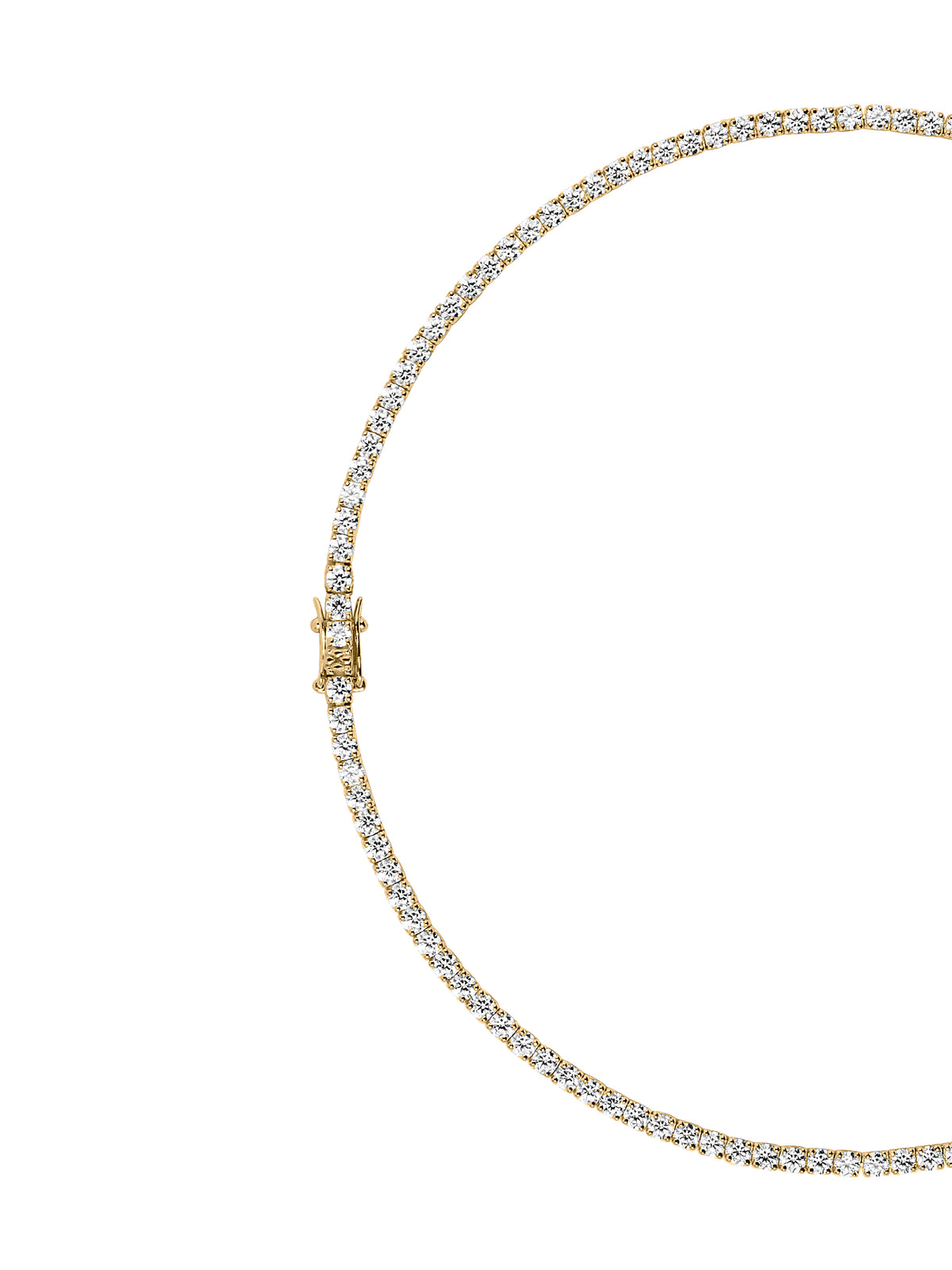 KATE RIVIÈRE NECKLACE IN 3MM MOISSANITE, 18K GOLD VERMEIL