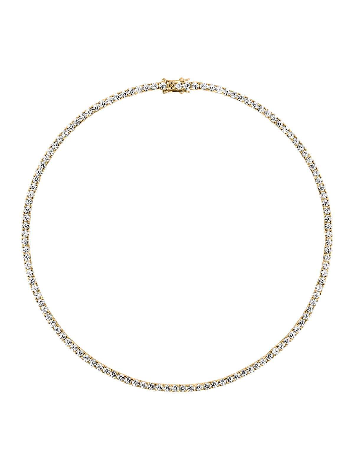 KATE RIVIÈRE NECKLACE IN 3MM MOISSANITE, 18K GOLD VERMEIL