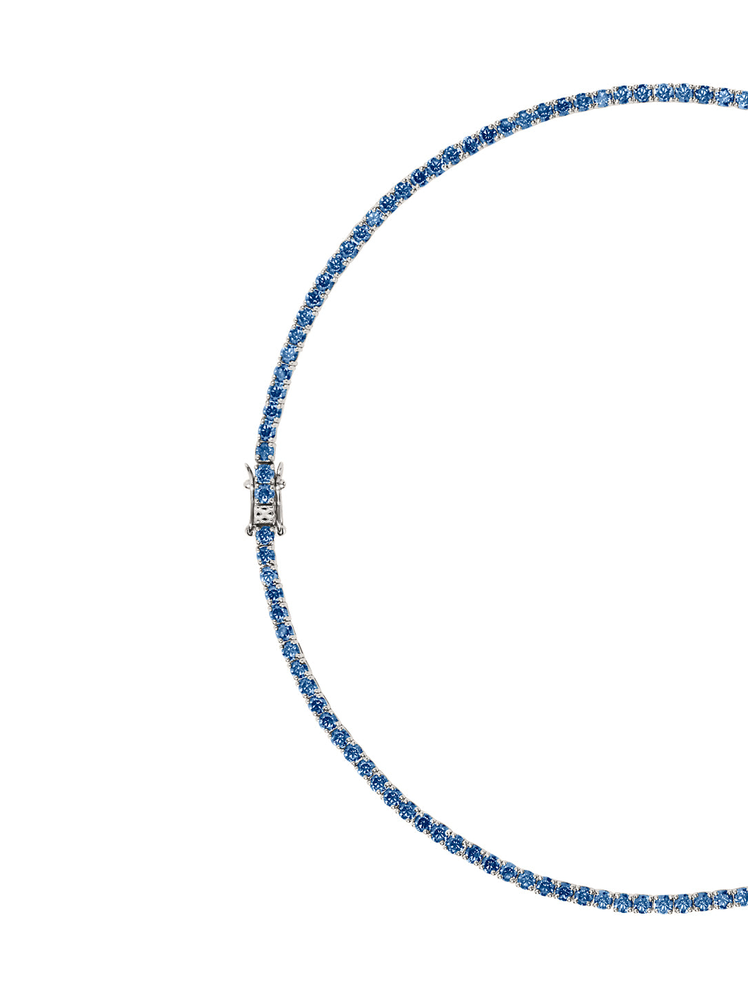 MOSS RIVIÈRE NECKLACE IN 3MM SLATE BLUE MOISSANITE