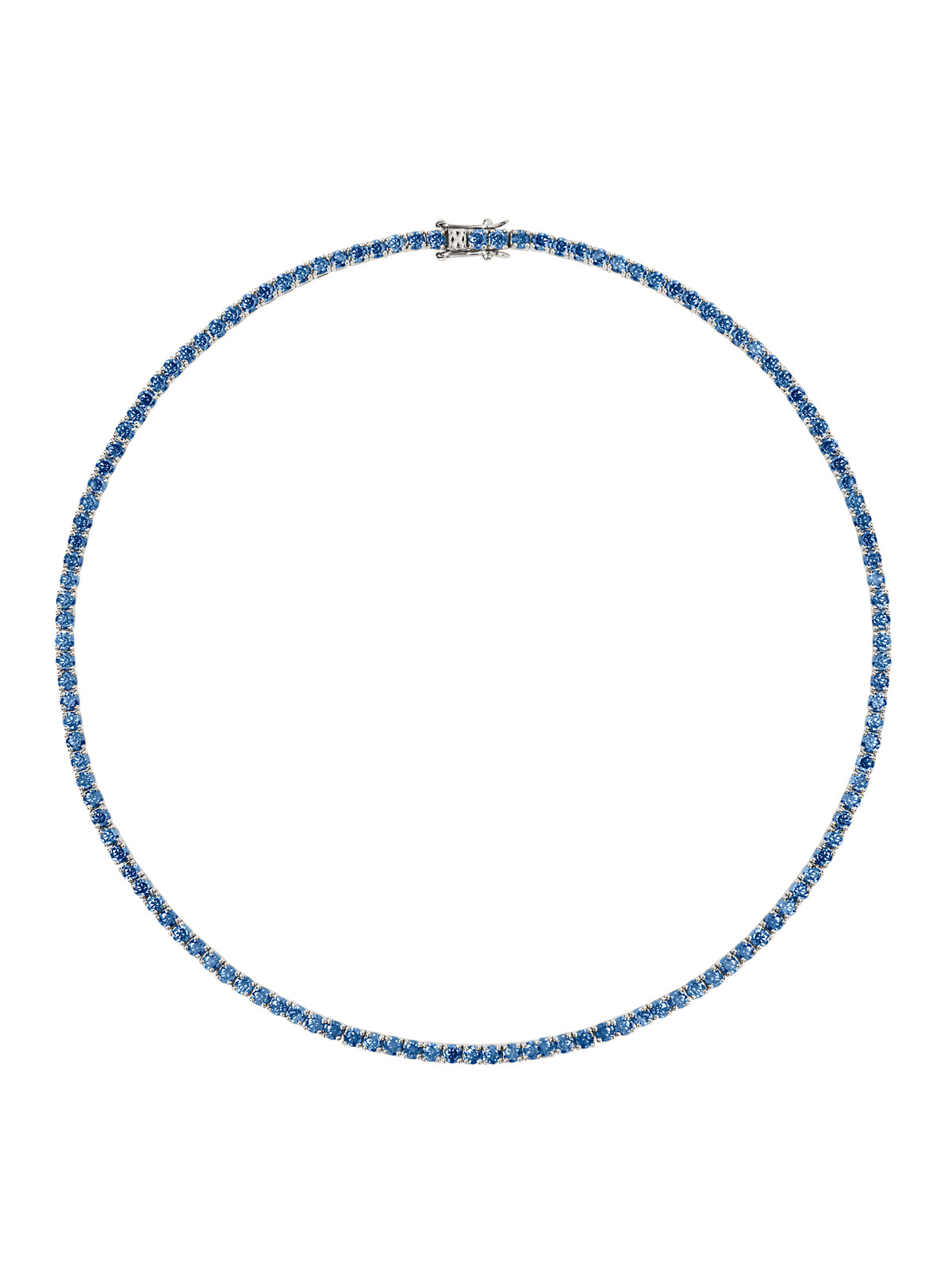 MOSS RIVIÈRE NECKLACE IN 3MM SLATE BLUE MOISSANITE