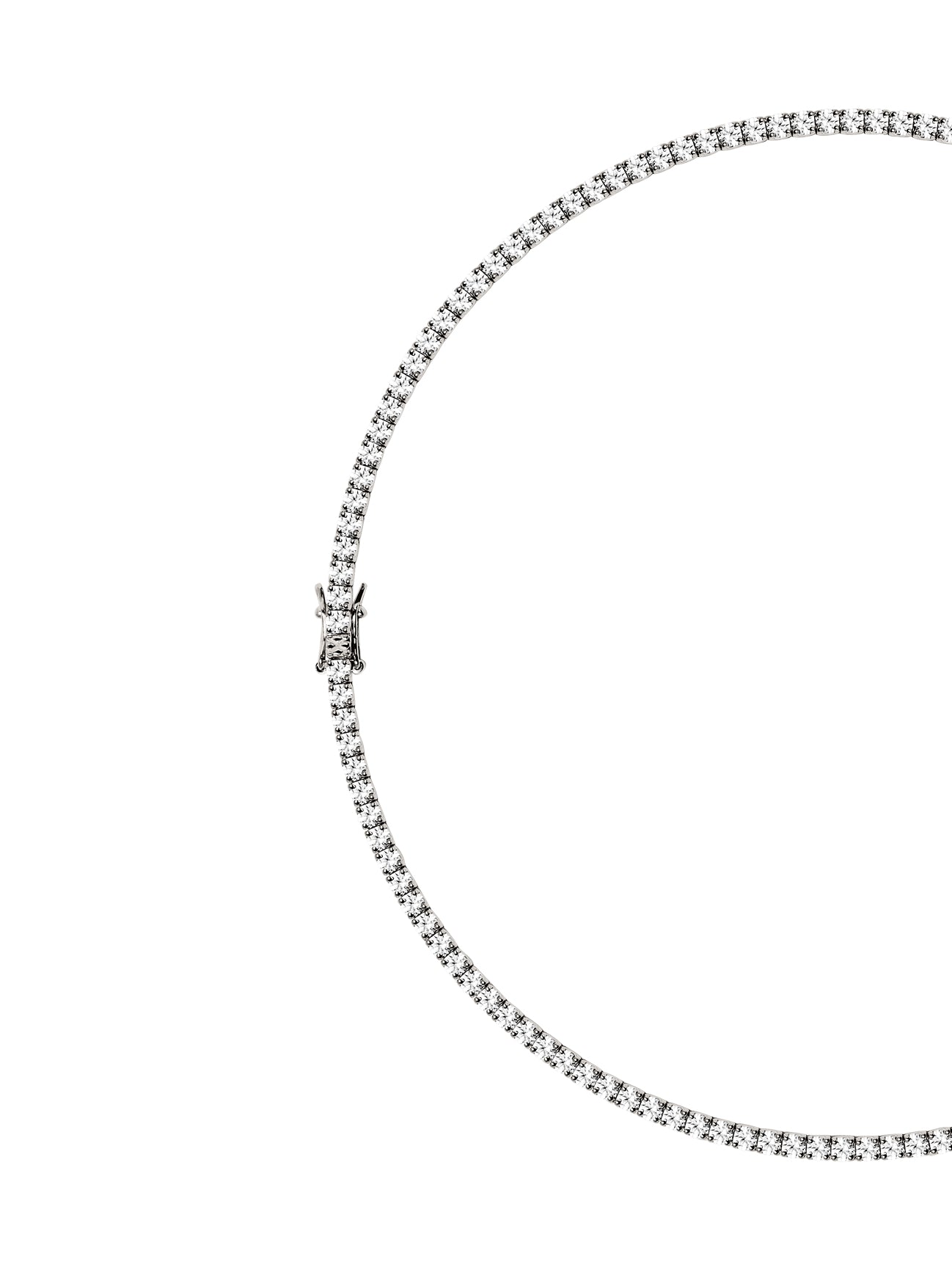 KATE RIVIÈRE NECKLACE IN 3MM LAB WHITE SAPPHIRE, STERLING SILVER