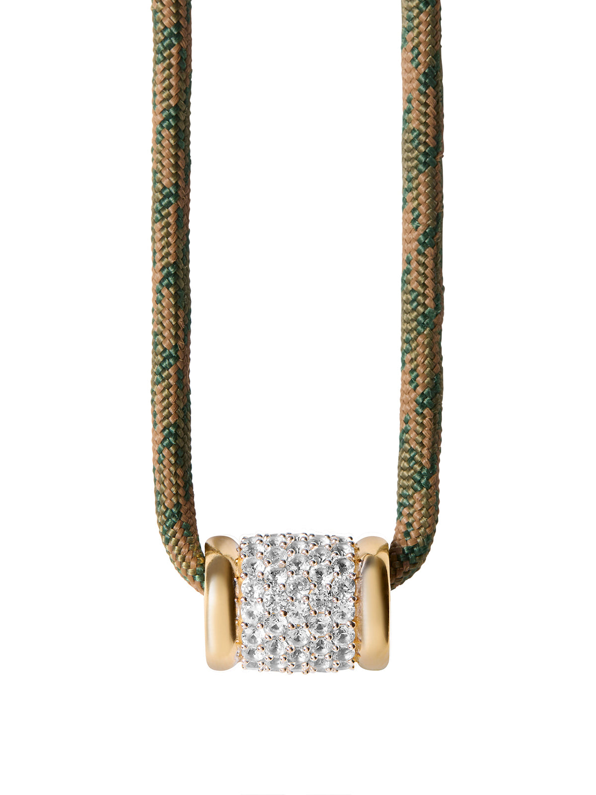 YVES LAB WHITE SAPPHIRE PARACORD NECKLACE, CAMO