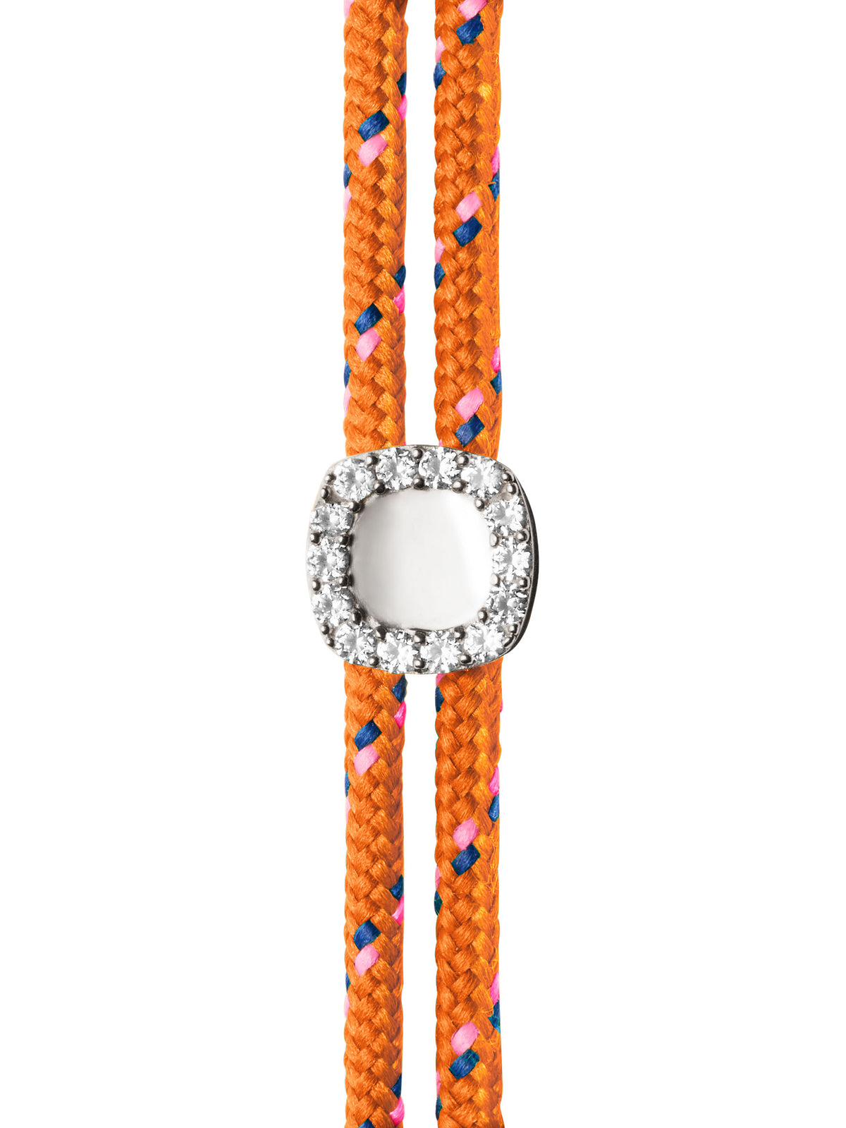 JAMES BEZEL ORANGE PARACORD BRACELET, SILVER