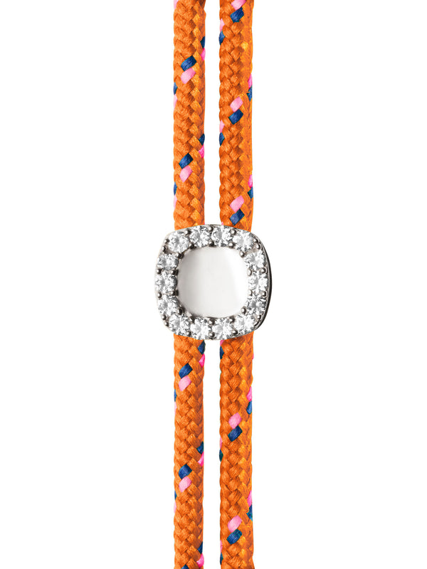 JAMES BEZEL ORANGE PARACORD BRACELET, SILVER