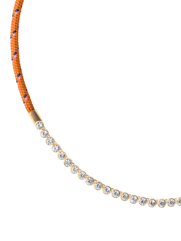 JAMES BEZEL ORANGE PARACORD NECKLACE, GOLD