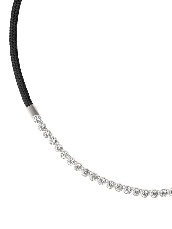 JAMES BEZEL LAB DIAMOND NOIR PARACORD NECKLACE, 14K WHITE GOLD