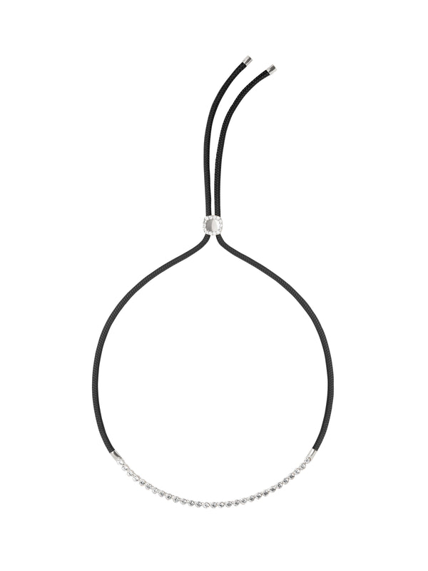 JAMES BEZEL LAB DIAMOND NOIR PARACORD NECKLACE, 14K WHITE GOLD