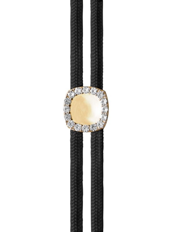 JAMES BEZEL NOIR PARACORD ANKLET, GOLD