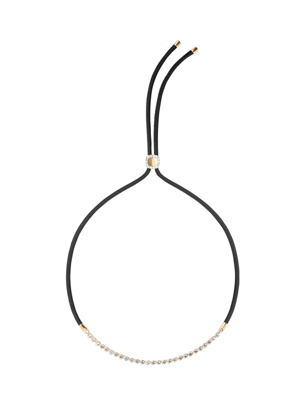 JAMES BEZEL LAB DIAMOND NOIR PARACORD NECKLACE, 14K YELLOW GOLD