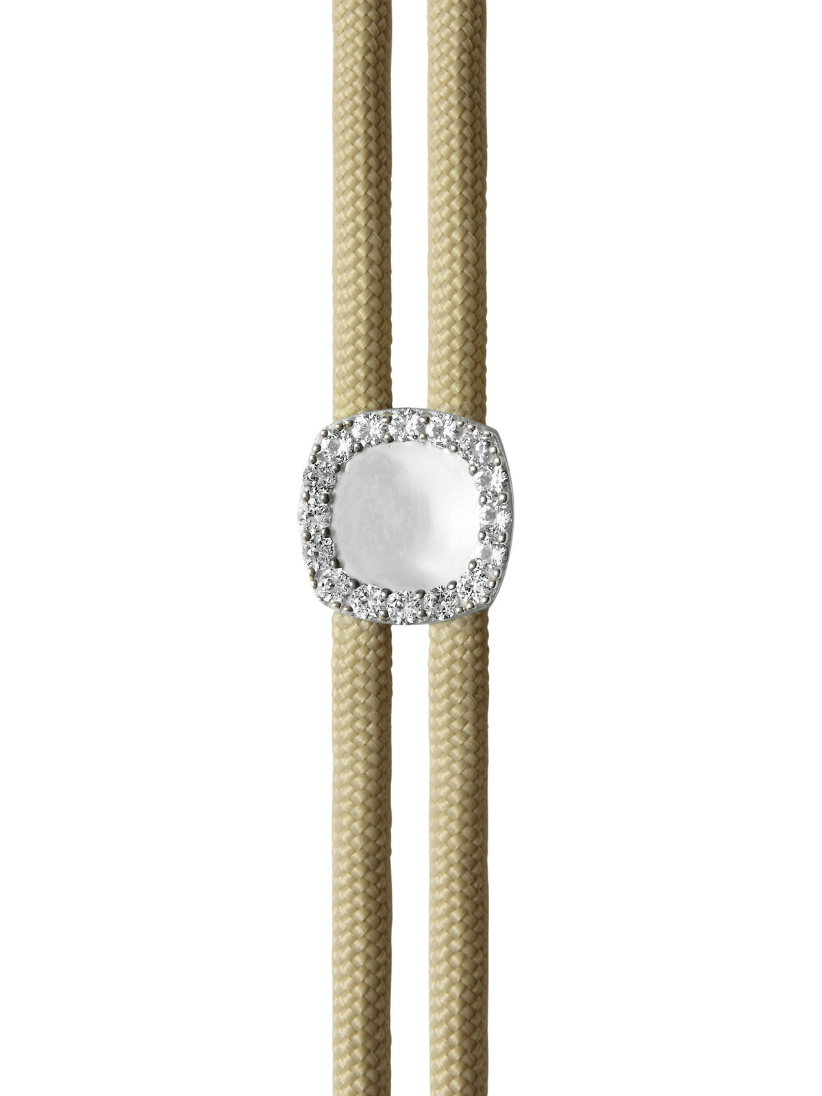 JAMES BEZEL KHAKI PARACORD BRACELET, SILVER