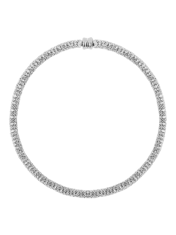 CELESTE NECKLACE, LAB WHITE SAPPHIRE, SILVER