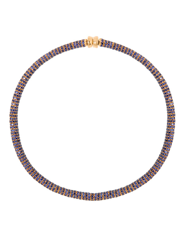 CELESTE NECKLACE, LAB BLUE SAPPHIRE, GOLD