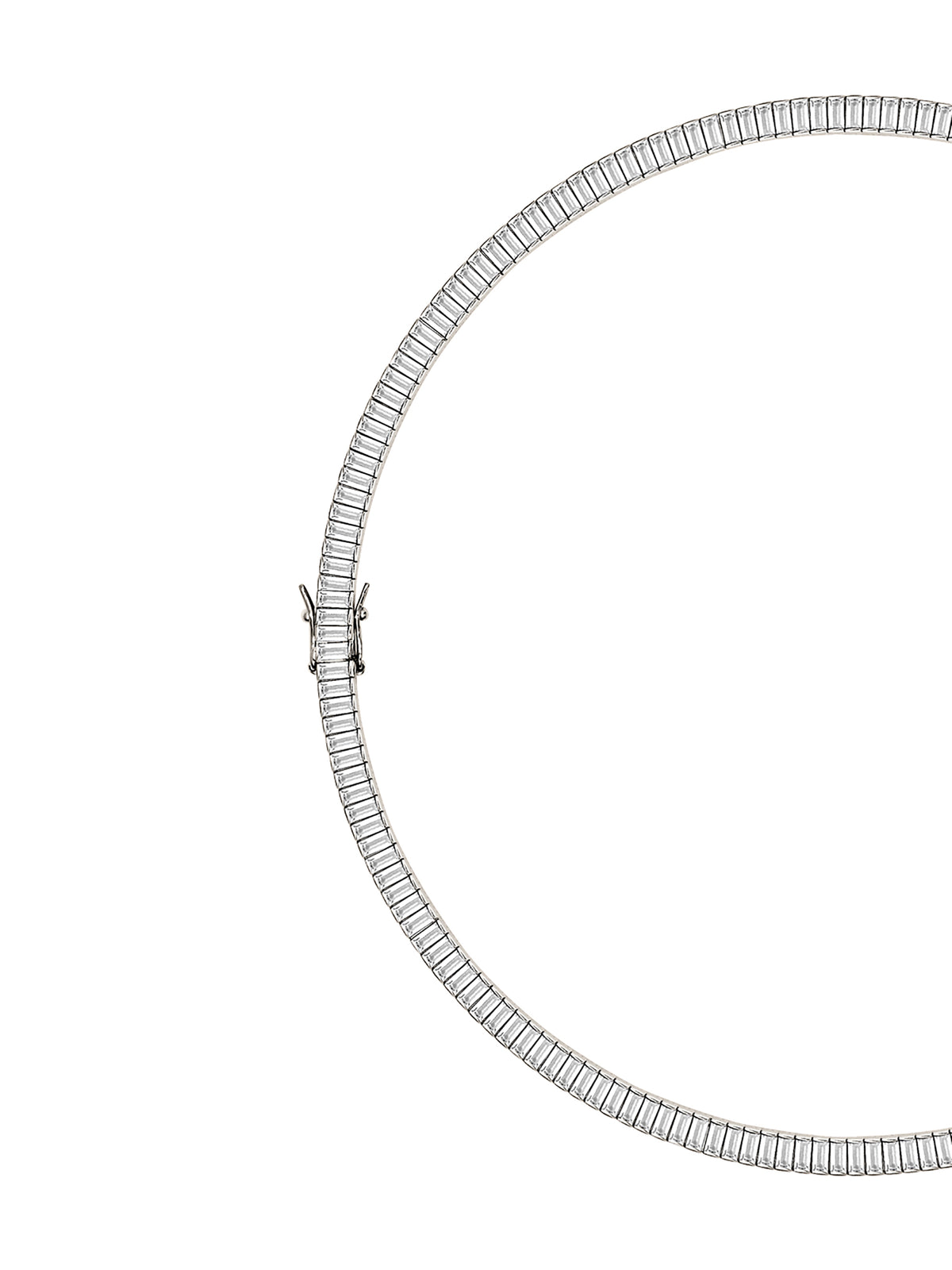 PETITE BESSETTE RIVIÈRE NECKLACE IN LAB WHITE SAPPHIRE