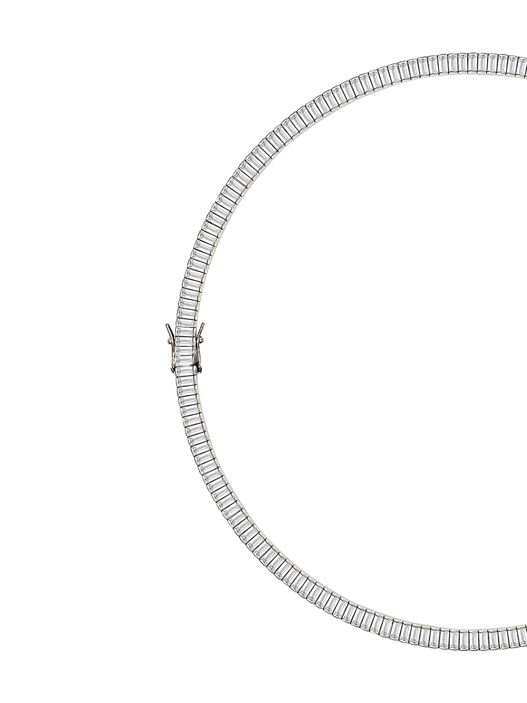 PETITE BESSETTE RIVIÈRE NECKLACE IN LAB WHITE SAPPHIRE