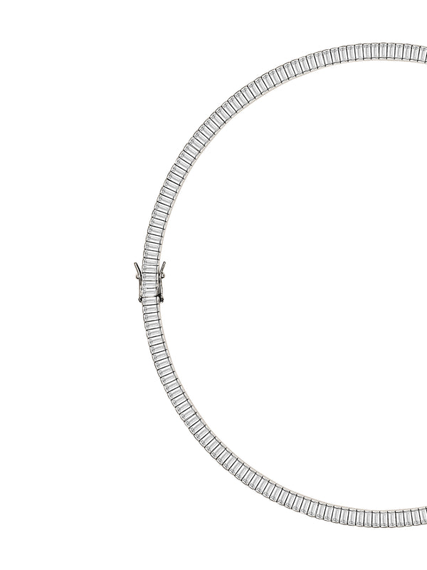 PETITE BESSETTE RIVIÈRE NECKLACE IN LAB WHITE SAPPHIRE