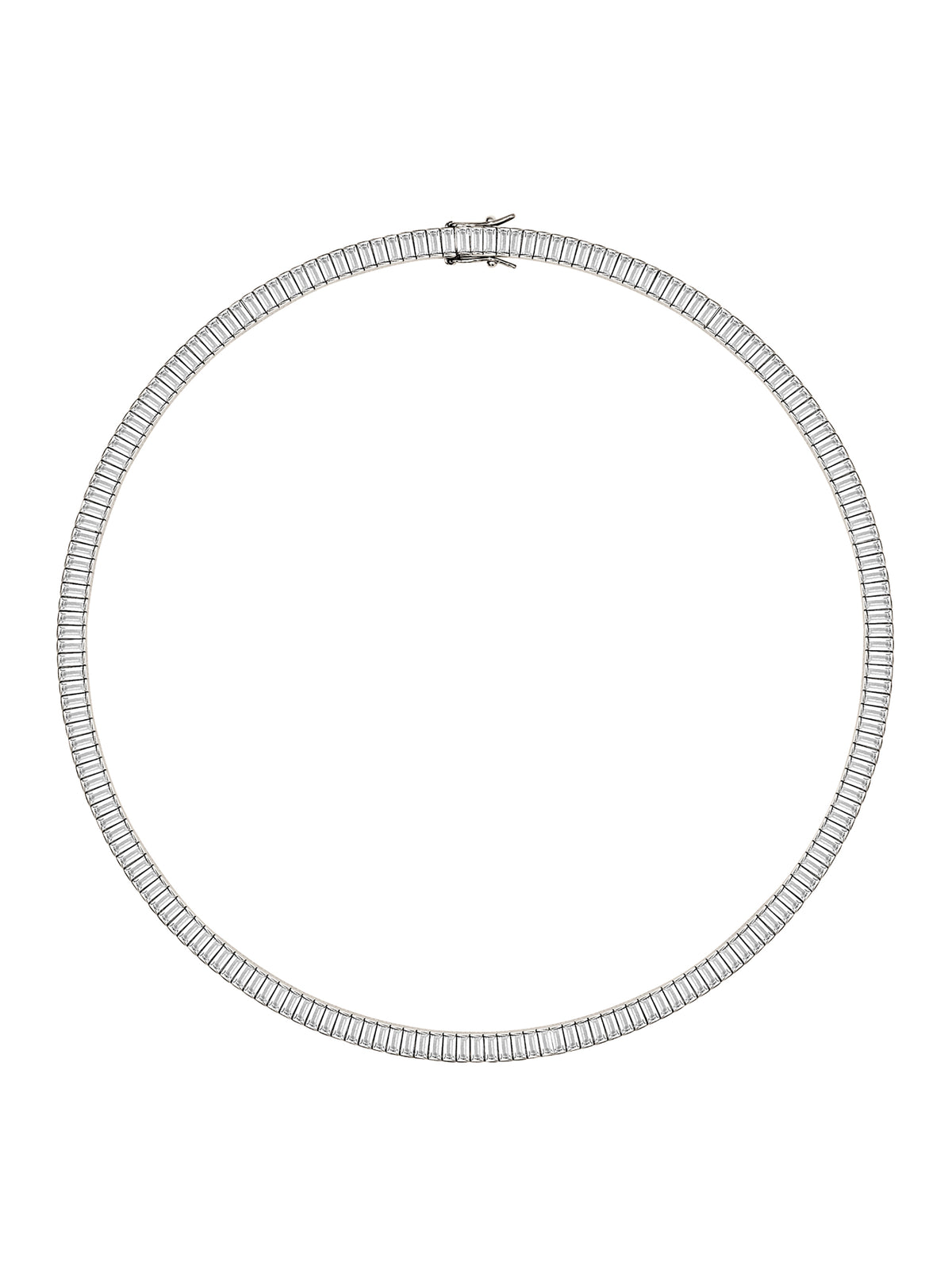 PETITE BESSETTE RIVIÈRE NECKLACE IN LAB WHITE SAPPHIRE