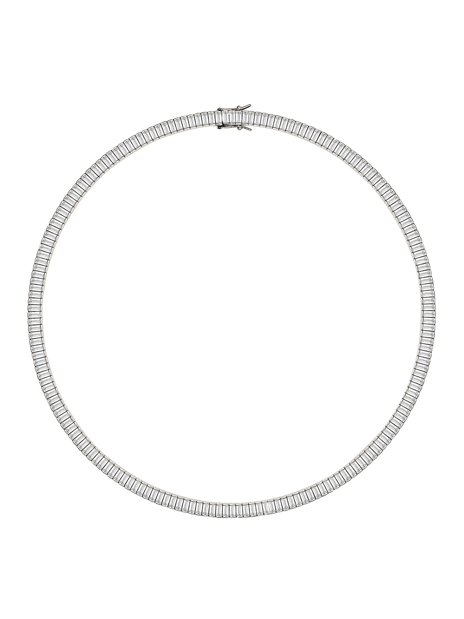 PETITE BESSETTE RIVIÈRE NECKLACE IN LAB WHITE SAPPHIRE