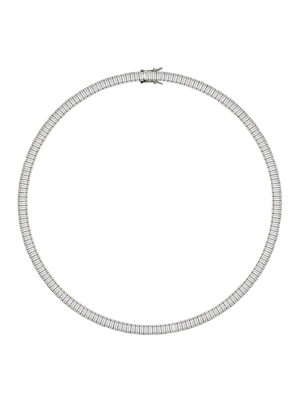 PETITE BESSETTE RIVIÈRE NECKLACE IN LAB WHITE SAPPHIRE