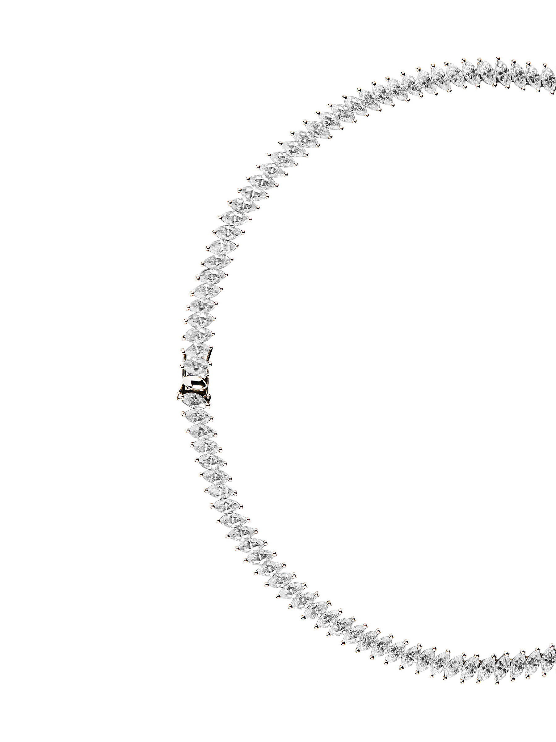 MARQUISE RIVIÈRE NECKLACE IN MOISSANITE, STERLING SILVER