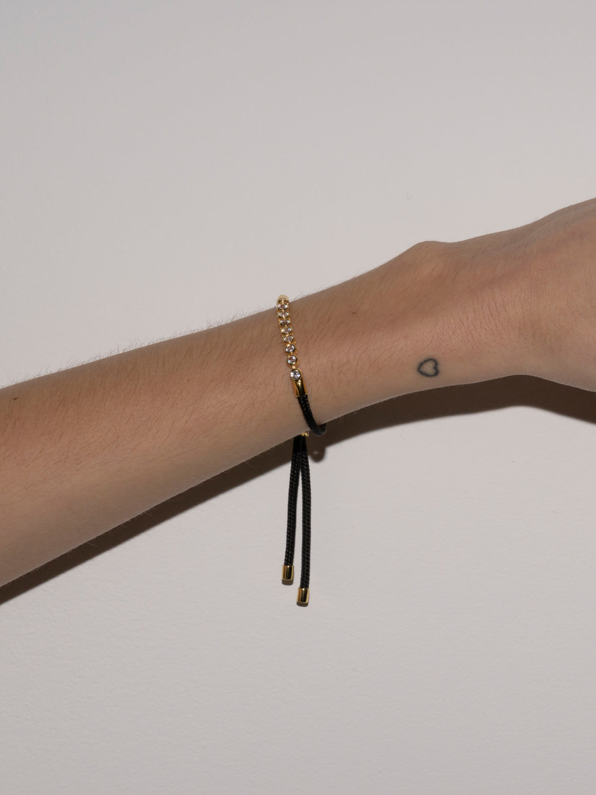JAMES BEZEL LAB DIAMOND NOIR PARACORD BRACELET, 14K YELLOW GOLD
